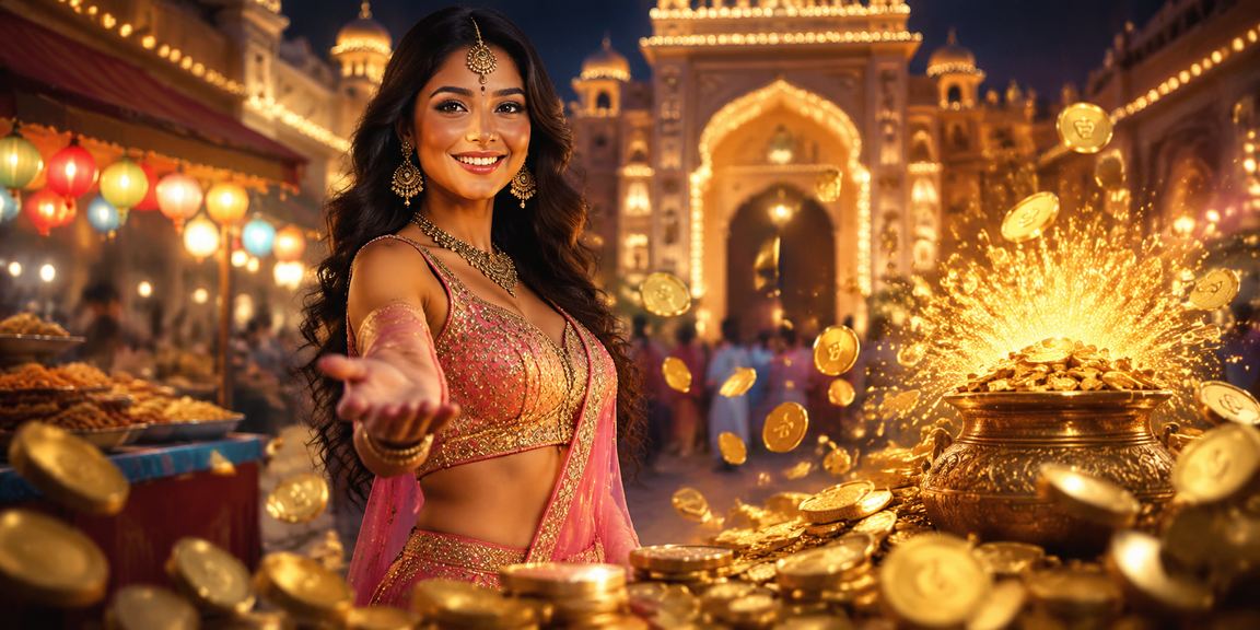 Casino entertainment scene in India with vibrant Bollywood theme